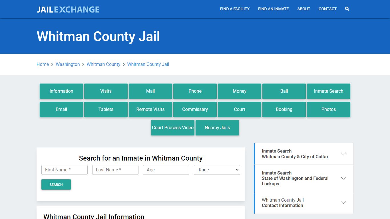 Whitman County Jail Roster Lookup, WA, Inmate Search